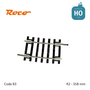 Rail courbe Roco-Line R2 1/4 358 mm code 83 HO Roco 42408 - Maketis