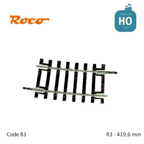 Rail courbe Roco-Line R3 1/4 419,6 mm code 83 HO Roco 42409 - Maketis