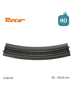 Rail courbe Roco-Line ballastée R5 542.8mm code 83 HO Roco 42525 - Maketis