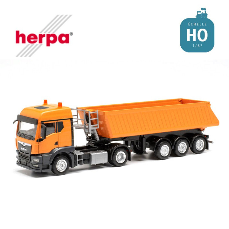 Tracteur Man TGS TM et semi-remorque à benne basculante Schmitz HO Herpa 314589 - Maketis Tracteur Man TGS TM et semi-remorque à benne basculante Schmitz HO Herpa 314589 - Maketis