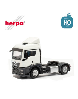 Tracteur Man TGS TM  blanc sans déflecteurs HO Herpa 314596  - Maketis