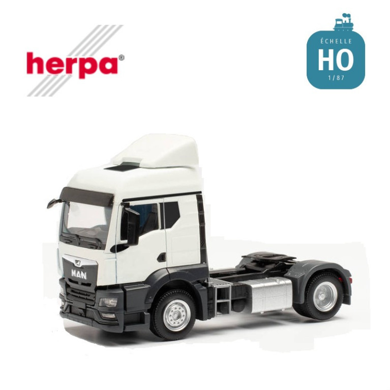Tracteur Man TGS TM blanc sans déflecteurs HO Herpa 314596 - Maketis Tracteur Man TGS TM blanc sans déflecteurs HO Herpa 314596 - Maketis
