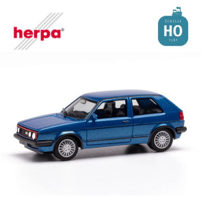 Golf II GTI VW avec jantes sport bleu métallique HO Herpa 430838 - Maketis