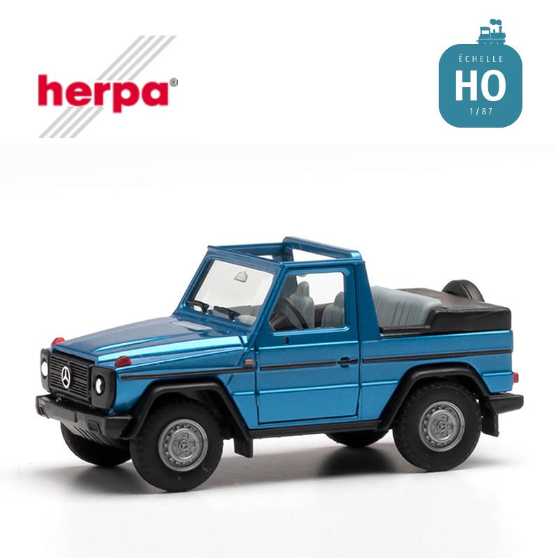 Cabriolet Mercedes-Benz G bleu clair métallisé HO Herpa 430845 - Maketis