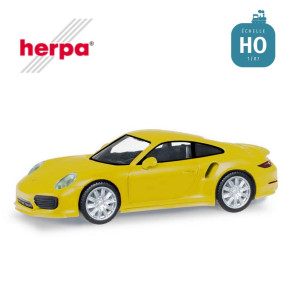 Porsche 911 Turbo jaune racing HO Herpa 028615-003 - Maketis