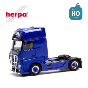 Tracteur Mercedes-Benz Actros Gigaspace avec pare-chocs bleu outremer HO Herpa 311533-003-Maketis