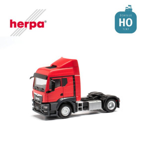 Tracteur MAN TGS TM avec déflecteurs rouge HO Herpa 314572-Maketis