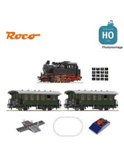 Coffret départ analogique loco vapeur BR80 + 2 voitures DB Ep III-IV HO Roco 51161 - Maketis
