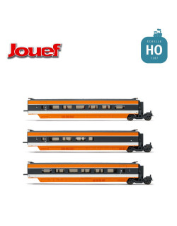 Coffret 3 Voitures TGV Sud-est SNCF Orange EP IV HO Jouef HJ3011 - Maketis