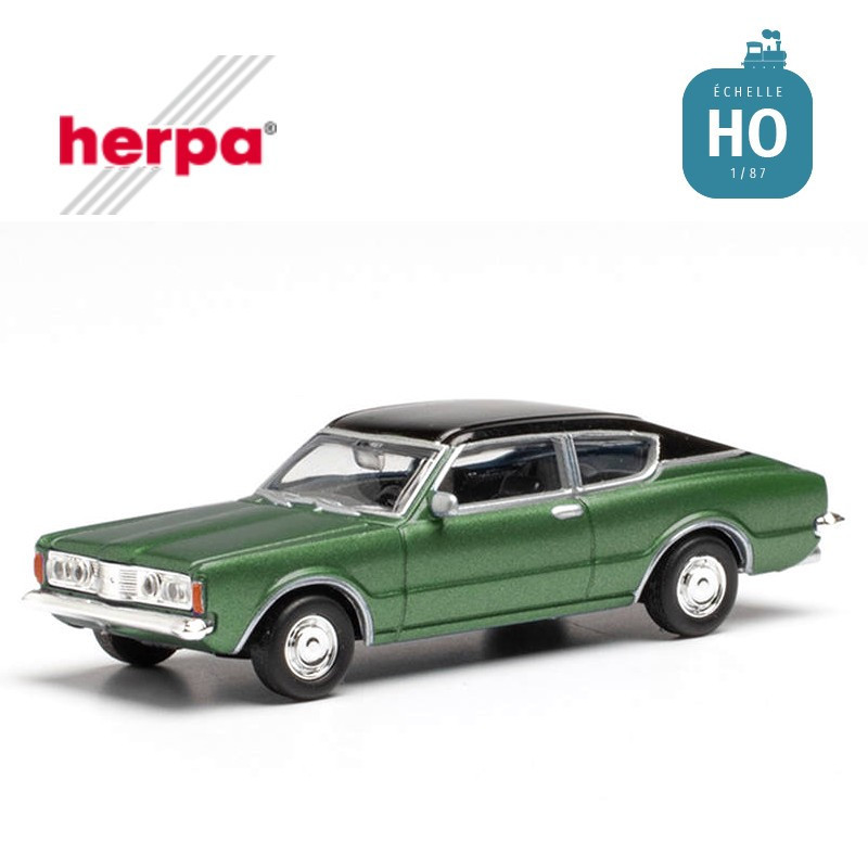 Ford Taunus Coupé Knudsen vert foncé HO Herpa 033398-002 - Maketis