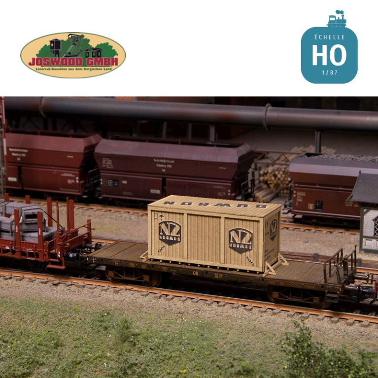 Caisse en bois avec cadre "Normag" HO Joswood 40429 - Maketis Caisse en bois avec cadre "Normag" HO Joswood 40429 - Maketis