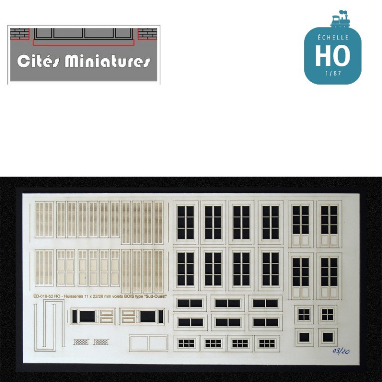 Fenêtres, volets portes maison de ville (moyenne-SudOuest) HO Cités Miniatures ED-016-b2-HO - MAKETIS Fenêtres, volets portes maison de ville (moyenne-SudOuest) HO Cités Miniatures ED-016-b2-HO - MAKETIS