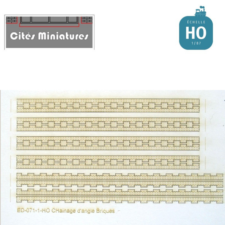 Chaînes d’angles en briques HO Cités miniatures ED-071-2-HO - Maketis Chaînes d’angles en briques HO Cités miniatures ED-071-2-HO - Maketis
