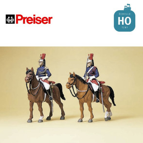 Garde républicaine française (2 pcs) montée HO Preiser 10435 - Maketis