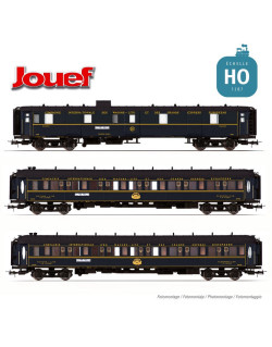Coffret 3 voitures "Train bleu" 1 fourgon et 2 wagons-lits Lx CIWL Ep III HO Jouef HJ4162 - Maketis