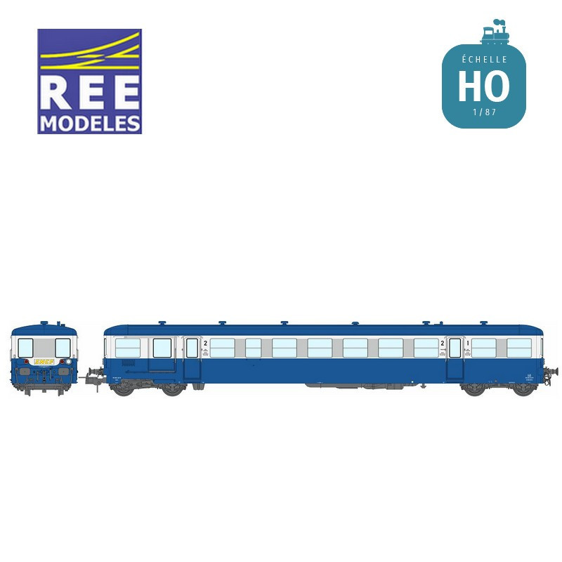 Remorque autorail XR-8274 Dijon Modernisée Bleue SNCF EP IV-V HO REE VB-447-Maketis