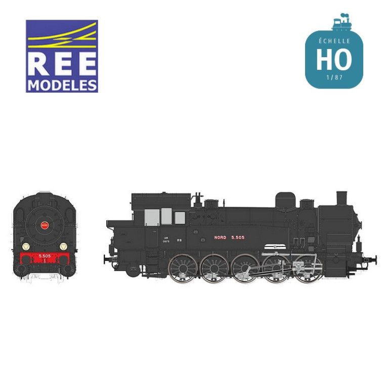 Locomotive Vapeur ExT16 Allemande 5.505 NORD EP II Digital son & fumée HO REE MBE-007 - Maketis Locomotive Vapeur ExT16 Allemande 5.505 NORD EP II Digital son & fumée HO REE MBE-007 - Maketis