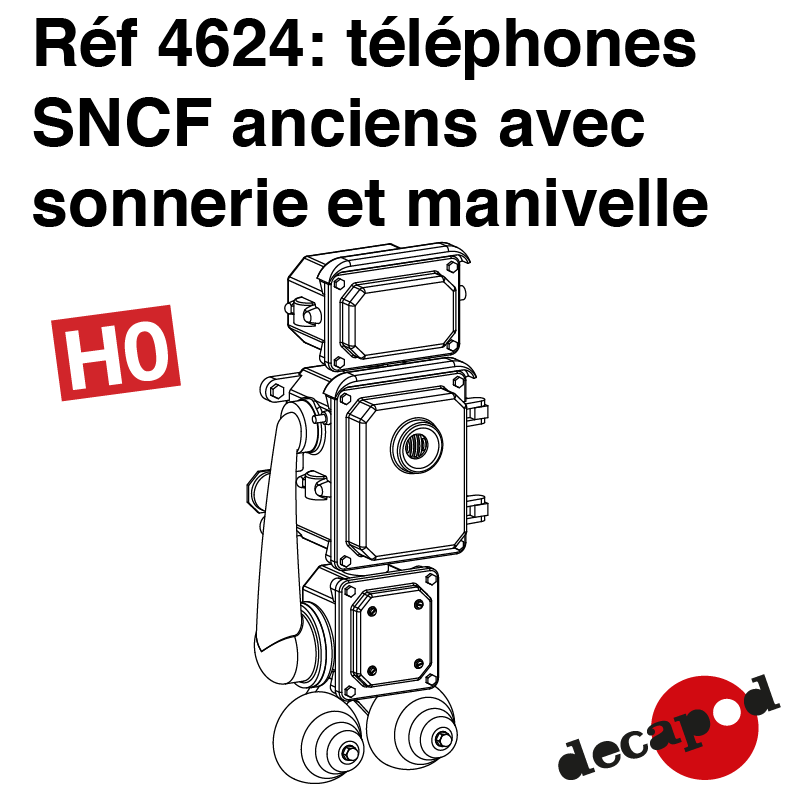 Antikes SNCF-Telefon mit Rufton und Kurbel (8 St) H0 Decapod 4624