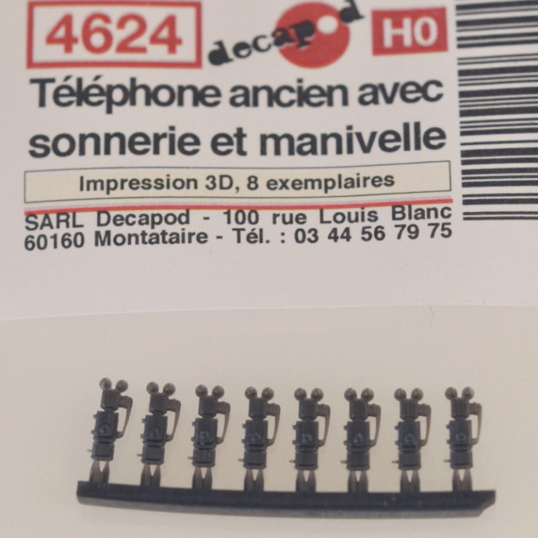 Téléphone SNCF ancien avec sonnerie et manivelle (8 pcs) HO Decapod 4624