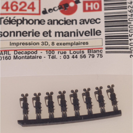 Téléphone SNCF ancien avec sonnerie et manivelle (8 pcs) HO Decapod 4624 Téléphone SNCF ancien avec sonnerie et manivelle (8 pcs) HO Decapod 4624