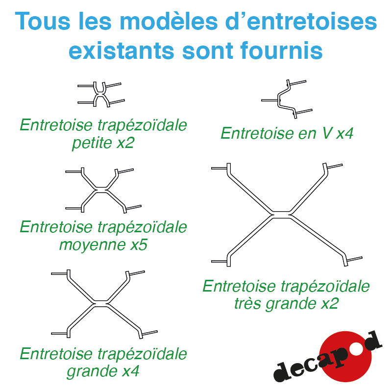 Struts for wooden posts [HO] Decapod 4872 - Maketis