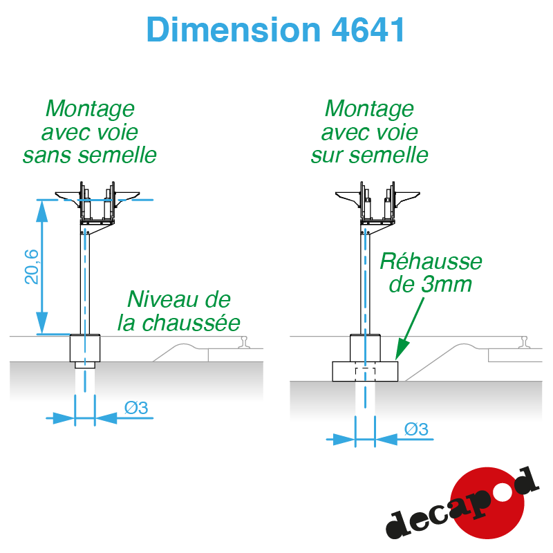 Feux de PN doubles sur mat normal HO Decapod 4641 - Maketis