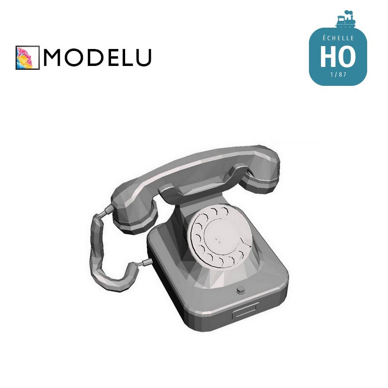 Téléphone à cadran rotatif en bakélite HO Modelu 2874-087 - Maketis