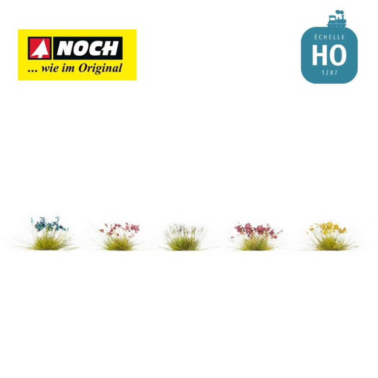 Fleurs rouge, bleu, jaune, rose, blanc HO Noch 06800 - Maketis Fleurs rouge, bleu, jaune, rose, blanc HO Noch 06800 - Maketis