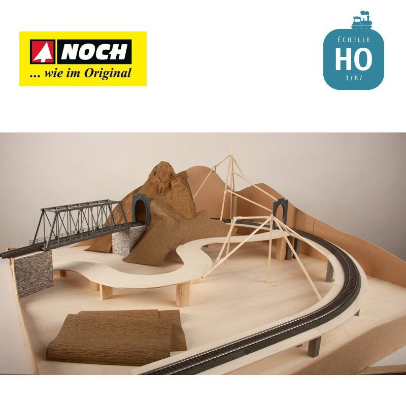 Set de démarrage Construction réseau de train miniature HO Noch 60804