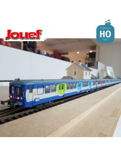 Coffret 3 Voitures + 1 RIB 70 SNCF livrée Transilien EP V-VI HO Jouef HJS4159-HJS4160