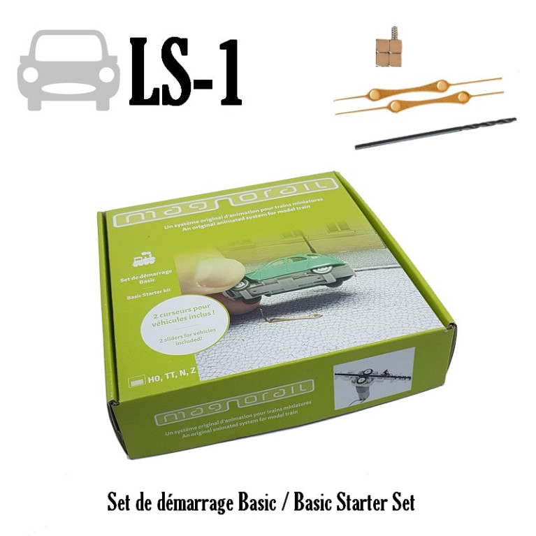 Basic Starter Set Magnorail + 2 vehicle sliders HO/OO LS-1 Basic Starter Set Magnorail + 2 vehicle sliders HO/OO LS-1