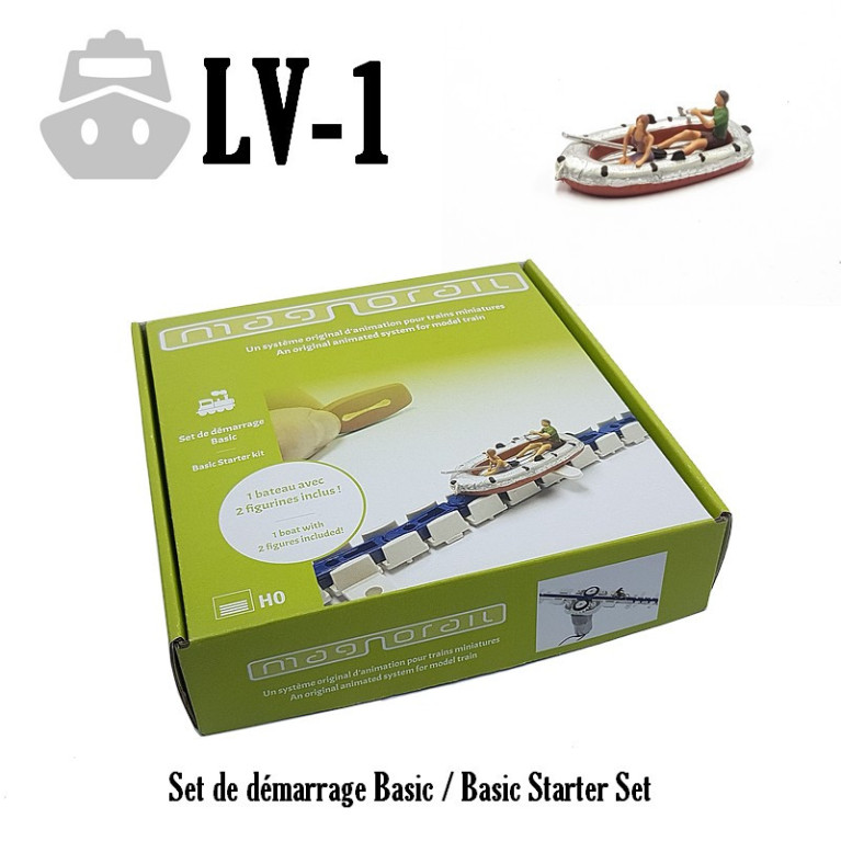 Basic Starter Set Magnorail + 1 boat and 2 figures HO LV-1