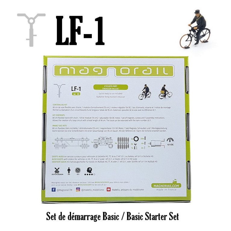 Basic Starter Set Magnorail + 1 Radfahrer H0 Fertig Montiert LF-1