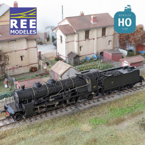 Locomotive à vapeur 141 ex-PLM noire Veynes SNCF Ep III Analogique HO REE MB-159 - Maketis
