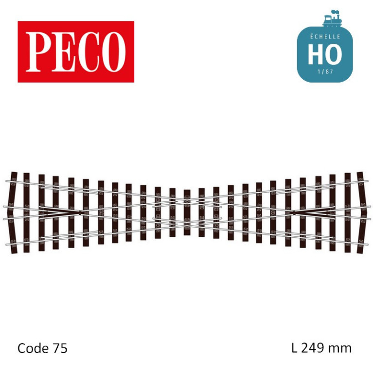 Croisement long Streamline Unifrog double champignon 12° L 249mm code 75 HO Peco SL-U1194 - Maketis Croisement long Streamline Unifrog double champignon 12° L 249mm code 75 HO Peco SL-U1194 - Maketis