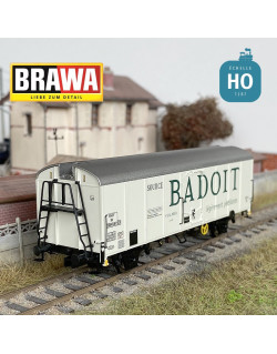 Wagon frigorifique Hlv "BADOIT" SNCF Ep III HO Brawa 48348