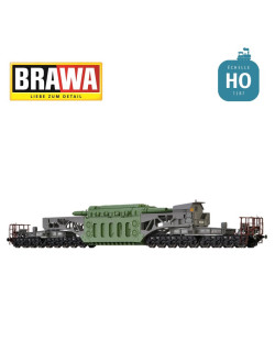 Wagon transport de charges lourdes SST 125 RWE + transformateur DB, Ep III b HO Brawa 50508 - Maketis