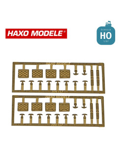 8 grilles porte-étiquettes, 16 crochets de halages, 24 poignées de frein à main Haxo Modèle HM44051 - Maketis