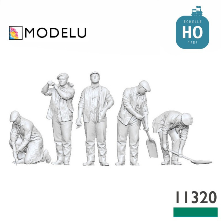 Set de 5 figurines personnel d'étable 2 HO Modelu 11312-087 - Maketis Set de 5 figurines personnel d'étable 2 HO Modelu 11312-087 - Maketis