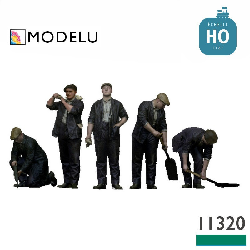 Set de 5 figurines personnel d'étable 2 HO Modelu 11312-087 - Maketis