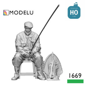 Pêcheur à la ligne assis HO Modelu 1669-087 - Maketis