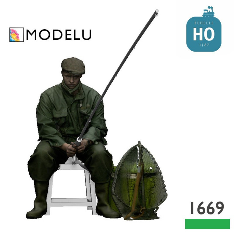 Pêcheur à la ligne assis HO Modelu 1669-087 - Maketis Pêcheur à la ligne assis HO Modelu 1669-087 - Maketis