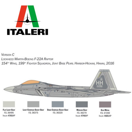 F-22A Raptor 1/48 Italeri 2822 - Maketis