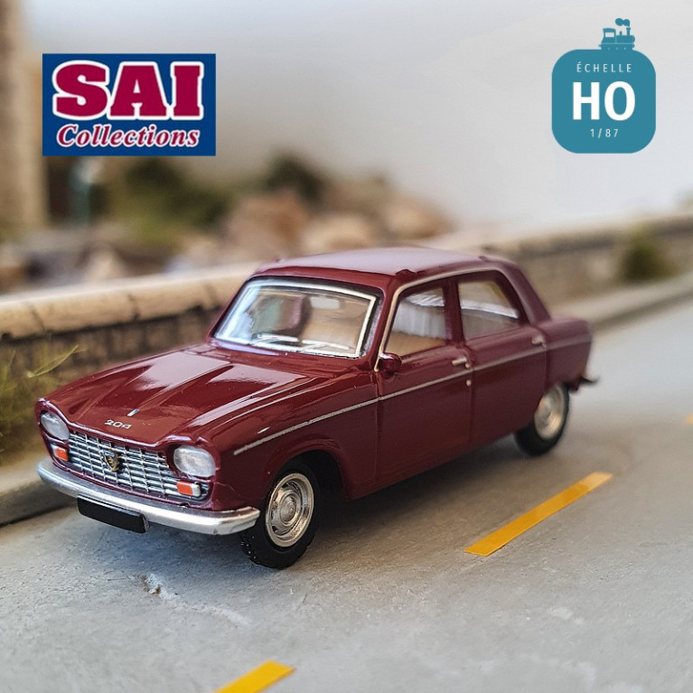 Peugeot 204 1968 rouge pourpre HO SAI 6253 - Maketis