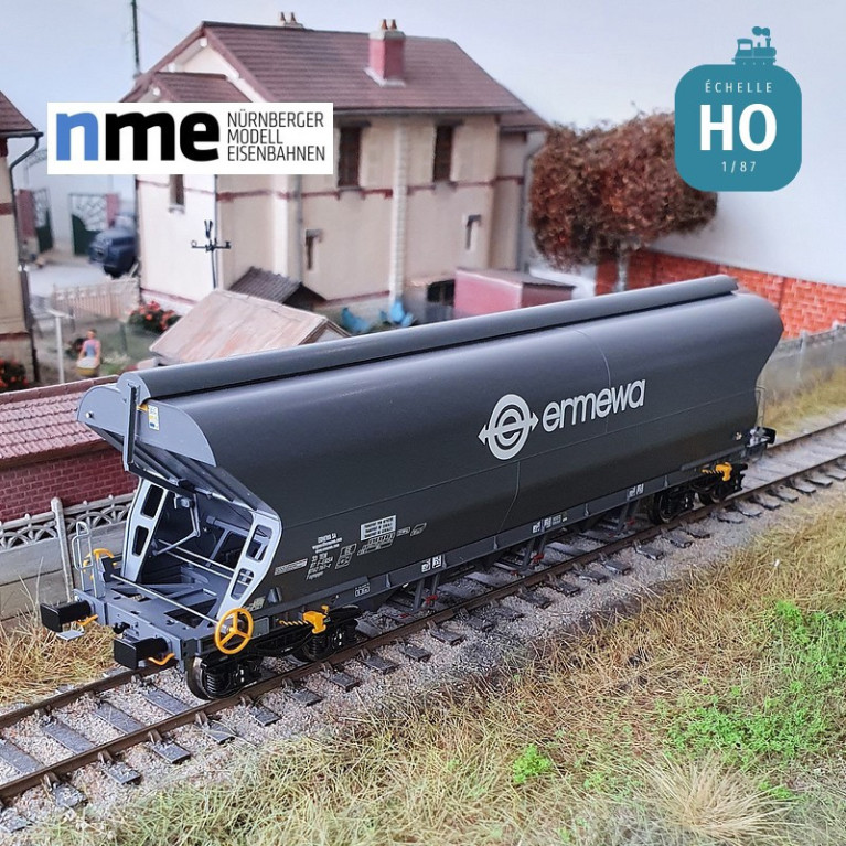 Wagon céréalier Tagnpps 101m³ ERMEWA gris foncé Ep VI HO NME 514604 - Maketis Wagon céréalier Tagnpps 101m³ ERMEWA gris foncé Ep VI HO NME 514604 - Maketis