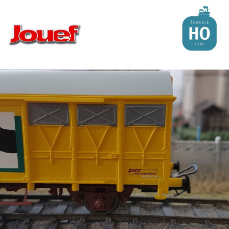 Wagon couvert type Gs pour le transport de chevaux SNCF Ep IV HO Jouef HJ6232 - Maketis
