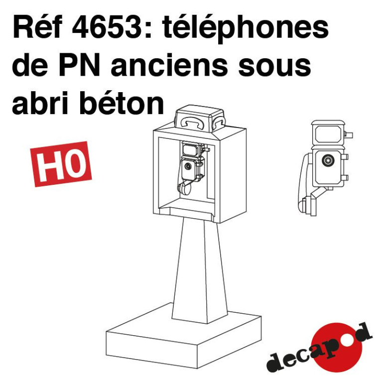 Téléphone en béton pour PN Ep III/IV HO Decapod 4653 - Maketis