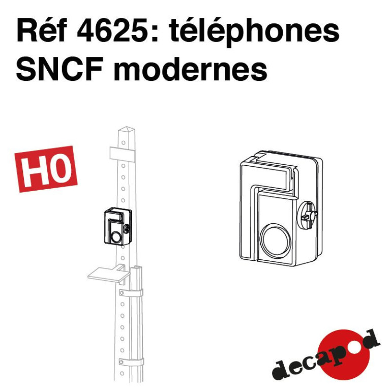 Téléphone SNCF moderne (8 pcs) HO Decapod 4625 - Maketis Téléphone SNCF moderne (8 pcs) HO Decapod 4625 - Maketis