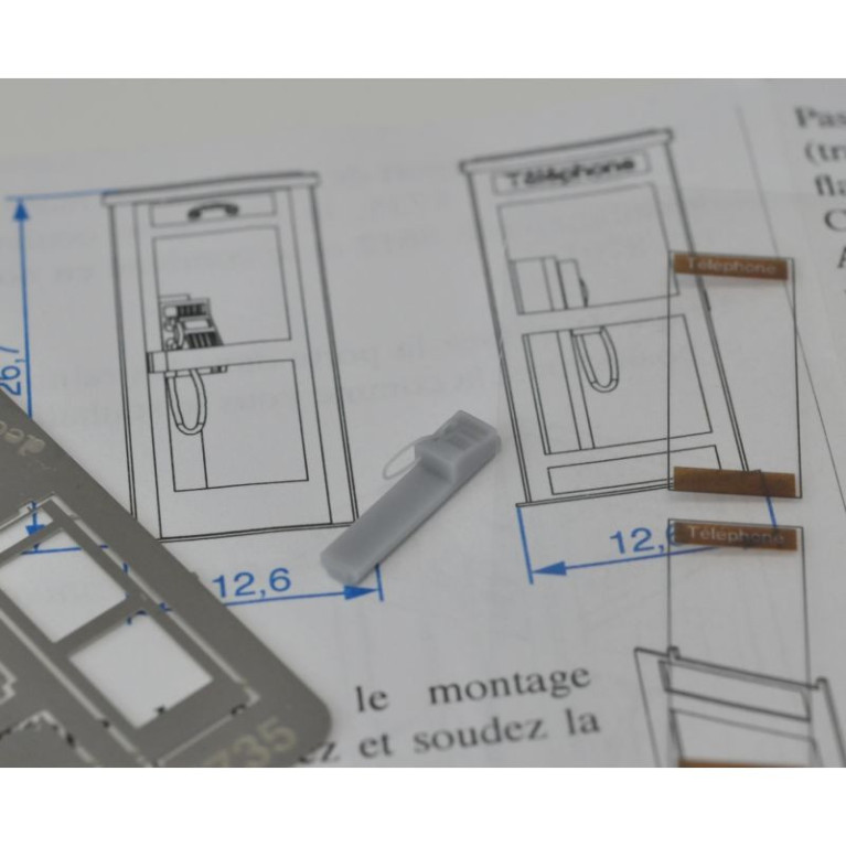 Cabine téléphonique à pièces HO Decapod 5735 - Maketis