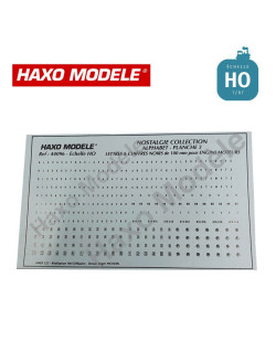 Planche Alphabets et chiffres noirs 100 mm engins moteurs Ep III et IV HO Haxo Modèle HM44096  - Maketis